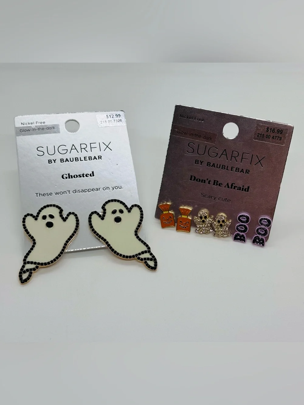 SUGARFIX BaubleBar Halloween Earrings Lot Glow In Dark Ghost Pumpkin Boo NIP